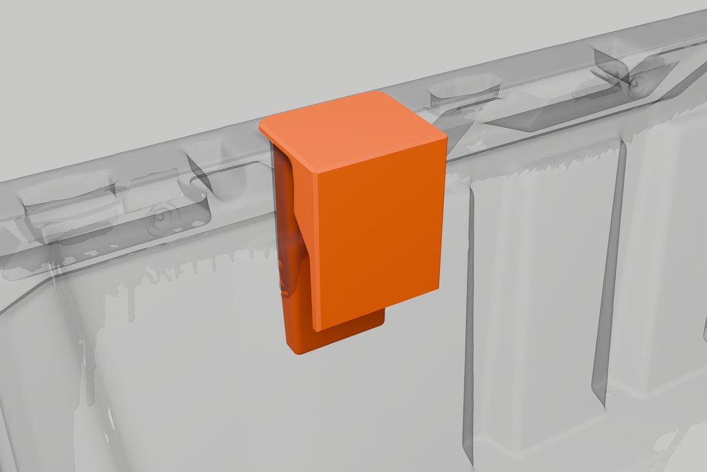 See-through view of the side block in its pocket