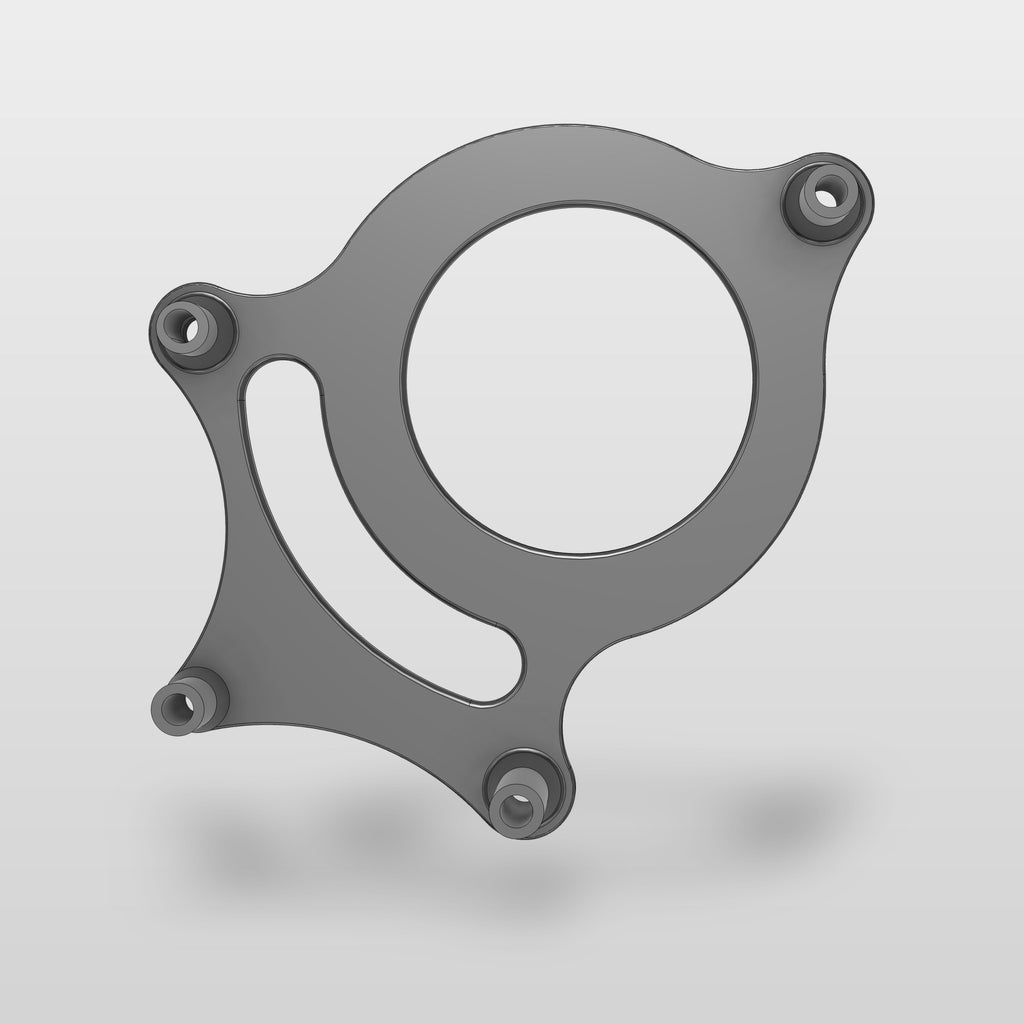 Render from the CAD model: rear roof speaker mount, top view
